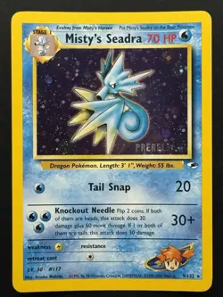 Misty’s Seadra 9/132 Prerelease Promo | 1999 WotC Pokemon TCG | NM-LP Vintage - Image 1
