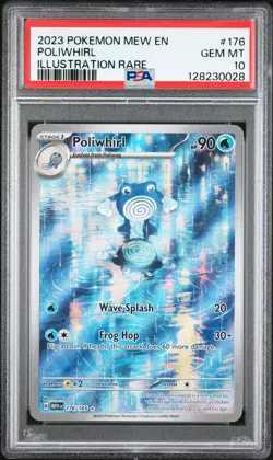 2023 POKEMON MEW EN 151 ILLUSTRATION RARE #176 POLIWHIRL PSA 10 GEM MINT - Image 1
