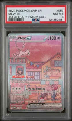 2023 POKEMON SVP EN-SV BLACK STAR PROMO 151 ULTRA-PREM COLL #053 MEW EX PSA 8 - Image 1