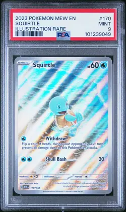 2023 Pokemon Mew En-151 #170 Squirtle Illustration Rare PSA 9 - Image 1
