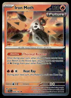 IRON MOTH 028/182 RARE PARADOX RIFT POKEMON - Image 1