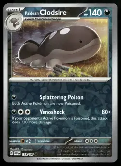 PALDEAN CLODSIRE 129/197 UNCOMMON OBSIDIAN FLAMES POKEMON - Image 1