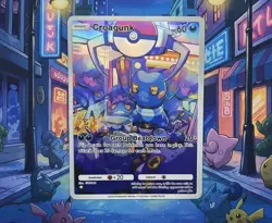 Pokemon TCG Pocket Croagunk Custom Holo Foil Card With Texture - Image 1