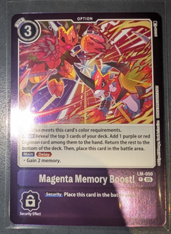 FRESHLY PULLED Digimon TCG-Magenta Memory Boost! LM-050 P-Limited Card Pack M/NM - Image 1