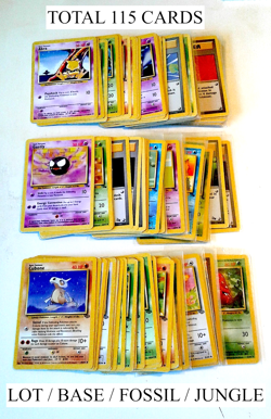 1999 POKEMON ORIGINAL 115 CARDS / X41 BASE SET/ X36 FOSSIL/ X33 JUNGLE N/P - Image 1