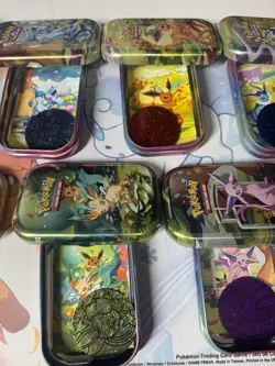 Prismatic SV Evolutions Mini Tins Pokemon Empty Card, Coin And Tin Only - Image 4