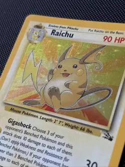 1999 Pokemon Fossil WotC 14/62 Raichu Holo - Image 4