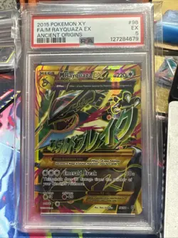 2015 POKEMON XY ANCIENT ORIGINS #98 FA/M RAYQUAZA EX ANCIENT ORIGINS PSA 5 EX - Image 1