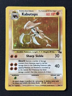 1999 Pokemon Fossil WotC 9/62 Kabutops Holo - Image 1