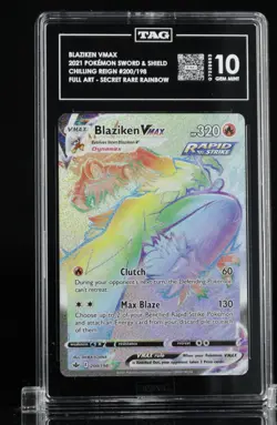 Pokemon TAG 10 Blaziken 200/198 VMAX Secret Rare Full Art Chilling Reign Rank #1 - Image 1