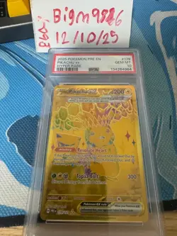 2025 POKEMON PRE EN-PRISMATIC EVOLUTIONS HYPER RARE #179 PIKACHU EX PSA 10 - Image 3
