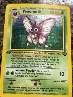 Venomoth 13/64 Jungle Holo 1st Edition Pokemon WoTC - Image 2