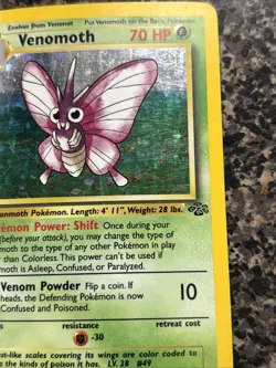 Venomoth 13/64 Jungle Holo 1st Edition Pokemon WoTC - Image 3