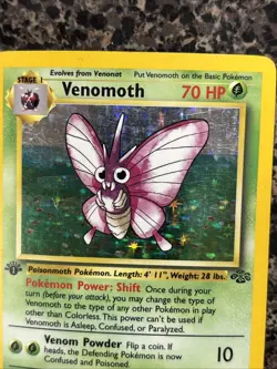 Venomoth 13/64 Jungle Holo 1st Edition Pokemon WoTC - Image 5
