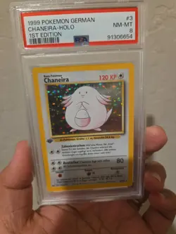 1999 Pokemon German Chaneira Holo 1st Edition PSA 8 - Image 1