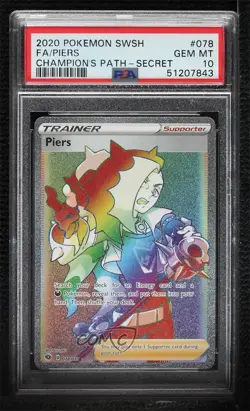 Secret - Piers Pokemon Sword & Shield Champion's Path PSA 10 GEM MT - Image 1