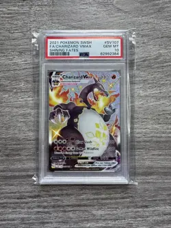 2021 POKEMON SWORD & SHIELD SHINING FATES #SV107 FULL ART/CHARIZARD VMAX PSA 10 - Image 1