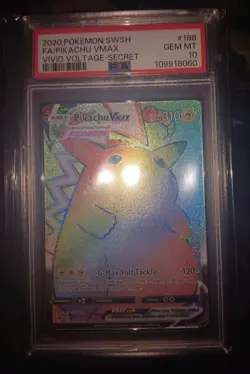 Pokemon Pikachu VMAX 188/185 Secret Rainbow Rare Vivid Voltage PSA 10 - Image 3