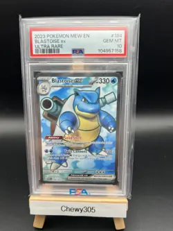 Blastoise EX 184/165 Scarlet & Violet 151 Pokemon TCG PSA 10 Gem Mint - Image 1