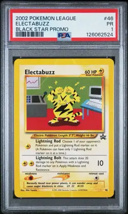 PSA 1 Electabuzz Black Star Promo #46 2002 Pokemon League WoTC PR - Image 1