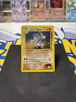 Pokemon TCG Brock's Rhydon 002/132 Gym Heroes Holo Near Mint WOTC - Image 1
