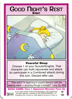 Sailor Moon CCG Premier Edition Good Night's Rest Event Trading Card - Image 1