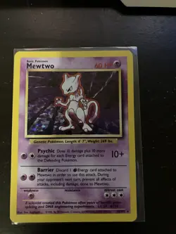 Pokemon Mewtwo TCG Base Set Holo Rare Card 10/102 Unlimited - Image 1