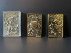 1999 Pokemon Burger King 23K Gold- Cards - Lot of 3 (Mewtwo, Poliwhirl, Togepi) - Image 1