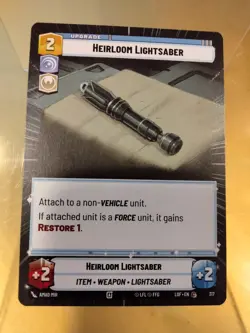 Star Wars Unlimited LotF Hyperspace Card LOF317 Heirloom Lightsaber - Image 1