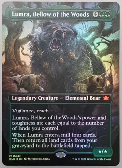Magic the Gathering: Lumra Bellow of the Woods - Bloomburrow Borderless Foil NM - Image 1