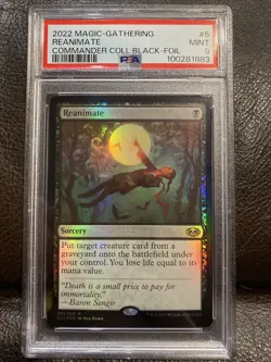 PSA 9 Mint MTG Reanimate - Foil Commander Collection: Black Foil - Image 1