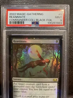 PSA 9 Mint MTG Reanimate - Foil Commander Collection: Black Foil - Image 2