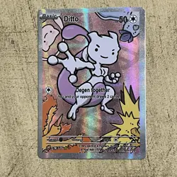 Ditto MewTwo 76 - After Skool Hobby V2 Genetic Mystery - Pokemon Fan Art HOLO - Image 1