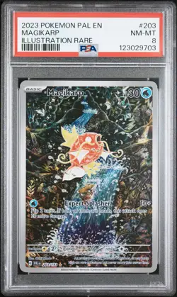 2023 POKEMON PAL EN-PALDEA EVOLVED ILLUSTRATION RARE #203 MAGIKARP PSA 8 - Image 1