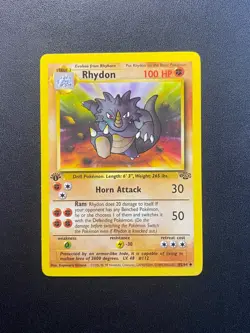 Pokemon Card Rhydon Jungle 1st Edition Uncommon 45/64 Near Mint Condition - Image 1