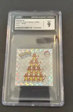 Cgc 9 Charmander Prism Pokemon Stickers Series 1 1999 ArtBox Pr04 - Image 1