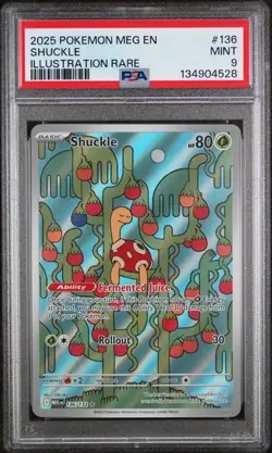 POKEMON MEG EN-MEGA EVOLUTION 136 SHUCKLE ILLUSTRATION RARE - PSA 9 - Image 1