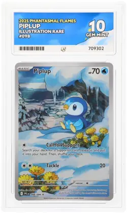Pokemon - Piplup Phantasmal Flames IR 098/094 - ACE 10 - Perfect Sub Grades - Image 1