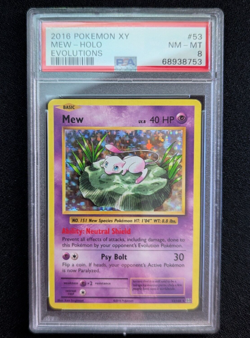 Mew 53/108 - Holo PSA 8 NM-MT - 2016 Pokemon Evolutions - Image 1