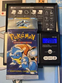 Pokemon Base Set Unlimited Booster Pack Long Crimp FACTORY SEALED 1999 Blastoise - Image 1