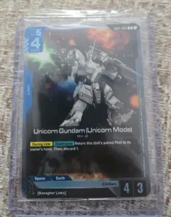 Gundam Tcg Card Unicorn Mode Foil GD01-005 R Banagher Links Release Event Promo - Image 1