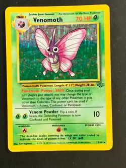 Venomoth 13/64 Jungle set Holo Rare Vintage WOTC Pokemon Card - Image 1