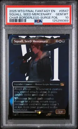 PSA 10 MTG Final Fantasy Squall, SeeD Mercenary Borderless Surge Foil 547 - Image 1
