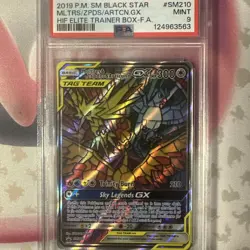 Moltres Zapdos Articuno GX Pokemon Hidden Fates Black Star Promo SM210 PSA 9 - Image 4