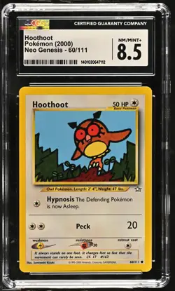 Pokemon Hoothoot 2000 Neo Genesis - Unlimited #60/111 CGC NM-MT+ 8.5 - Image 1