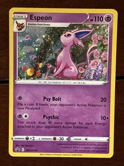 Pokemon Fusion Strike Espeon Promo SWSH174 Swirl Holo - Image 1