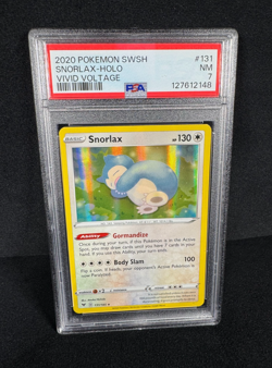 Pokemon Snorlax Holo Rare 2020 SWSH Vivid Voltage #131 PSA 7 Near Mint TCG - Image 4