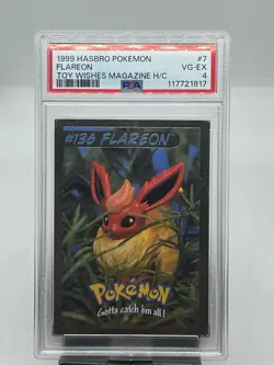 Flareon 1999 Hasbro Pokemon Toy Wishes Magazine PSA 4 - Image 1