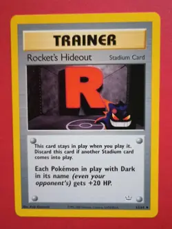 POKEMON Neo Revelation TRAINER ROCKET'S HIDEOUT 63/64 Regular U VLP/EX 1999! - Image 1