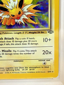1999 Pokemon Jungle Jolteon Holo 1st Edition PSA 8 - Image 3